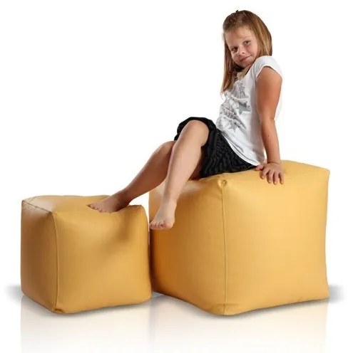 Sedací vak taburetka veľká žltá TiaHome