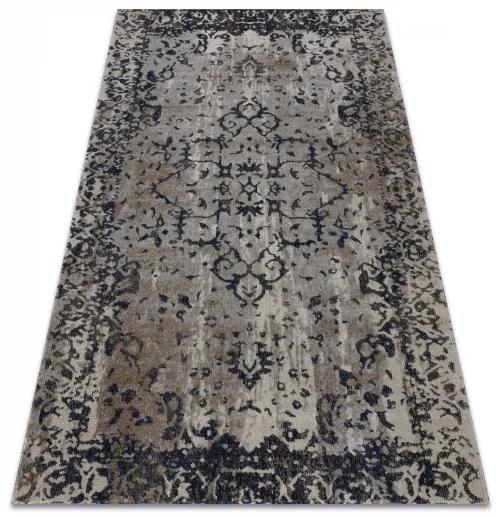 Moderný koberec MUNDO E0681 ornament, rám vintage outdoor béžovo / čierny