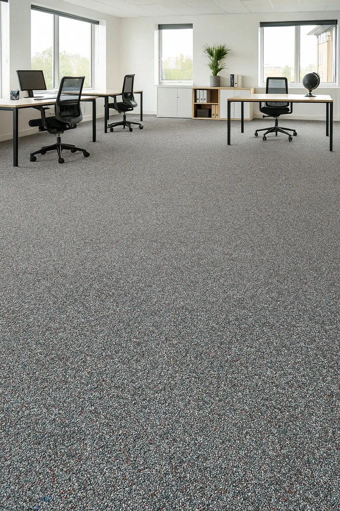 Timzo, Koberec metráž New Techno 3525 šedé, na mieru, šíře 4m,5m, šedá, ab (mriežka), chodba / predsieň