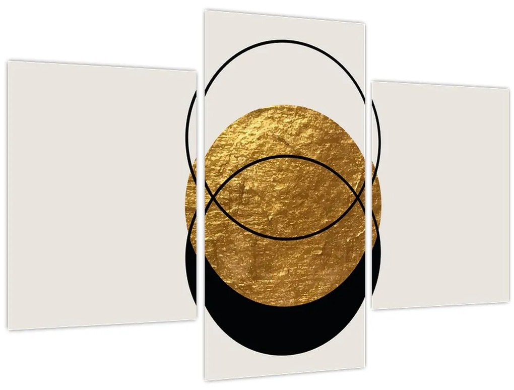Obraz - Abstrakcia zlatá a biela N⁰2 (90x60 cm)