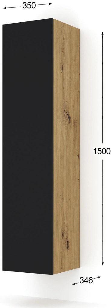 Skrinka Dual 150 (dub artisan + čierna). Akcia -21%. Vlastná spoľahlivá doprava až k Vám domov. 1124860