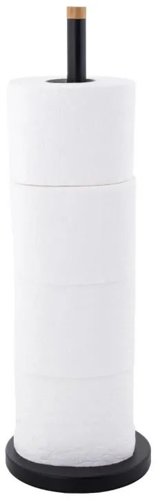 Erga príslušenstvo, zásobník na toaletný papier (4 rolky), čierna matná-hnedá, ERG-YKA-P.SP1-BLK-B