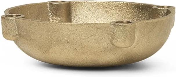 Svietnik v tvare misky Bowl Candle Holder, malý – mosadzný