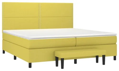 vidaXL Boxspring posteľ s matracom svetlozelená 200x200 cm látka-