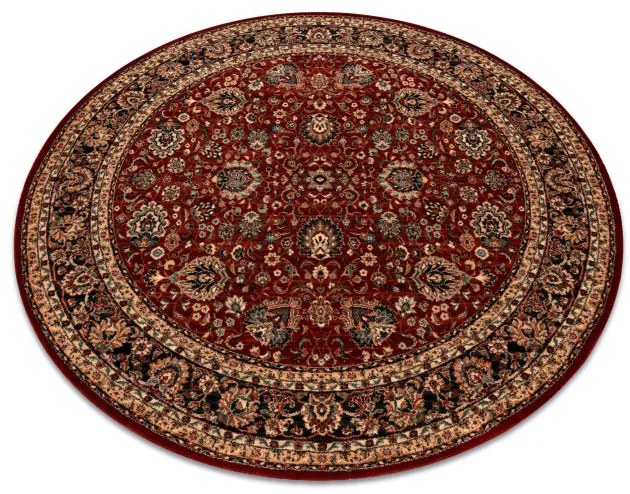 Koberec KASHQAI 4362 300 ornament, bordový / čierny kruh
