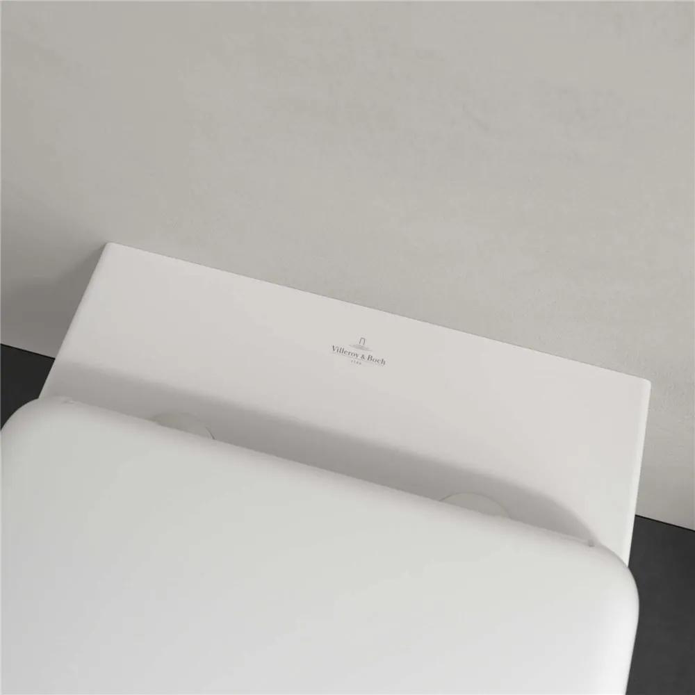 VILLEROY &amp; BOCH Antao závesné WC s TwistFlush, s hlbokým splachovaním bez vnútorného okraja, 370 x 560 mm, Stone White, s povrchom CeramicPlus, 4674T0RW