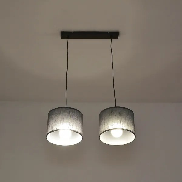 Závesný luster na lanku ALBA 2xE27/15W/230V sivý