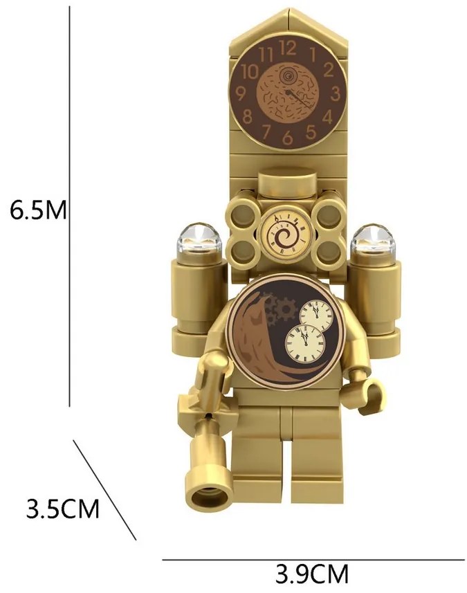 Stavebnica SKIBIDI TOILET XXL 492 dielikov - Titan Clock Man 2.0 28 cm
