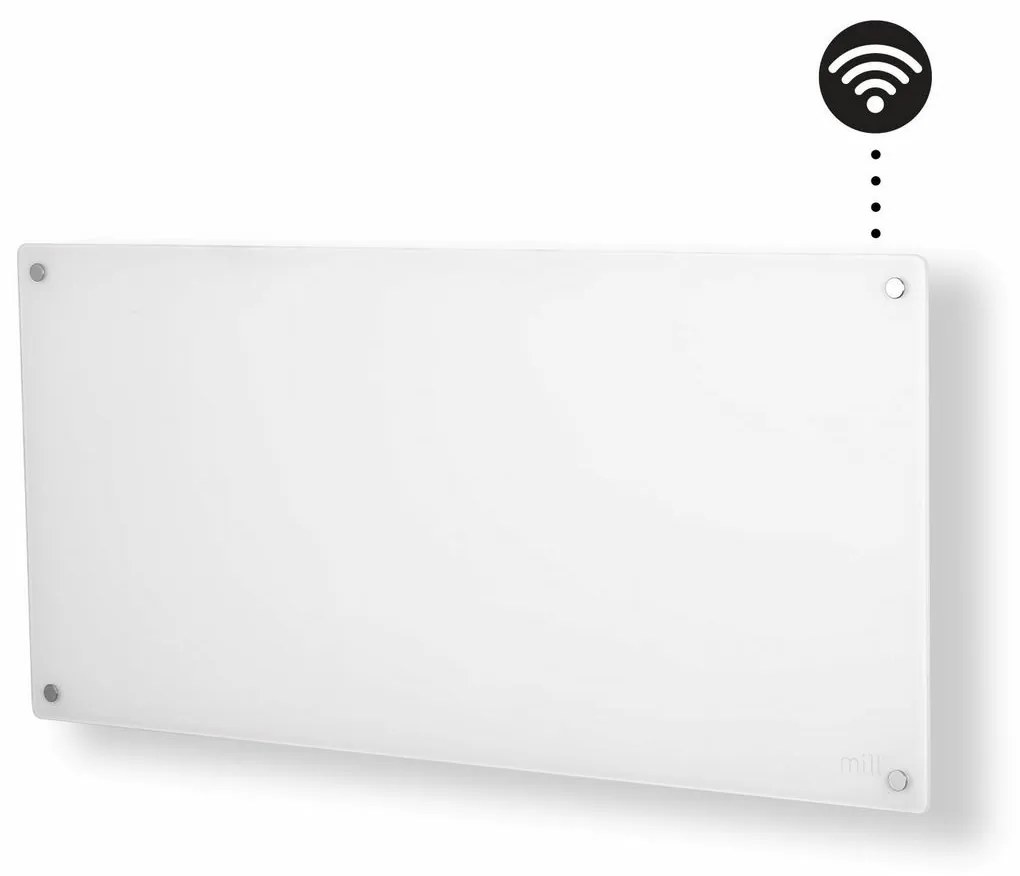 Mill Sklenený konvektor na stenu s Wifi 900 W, biela