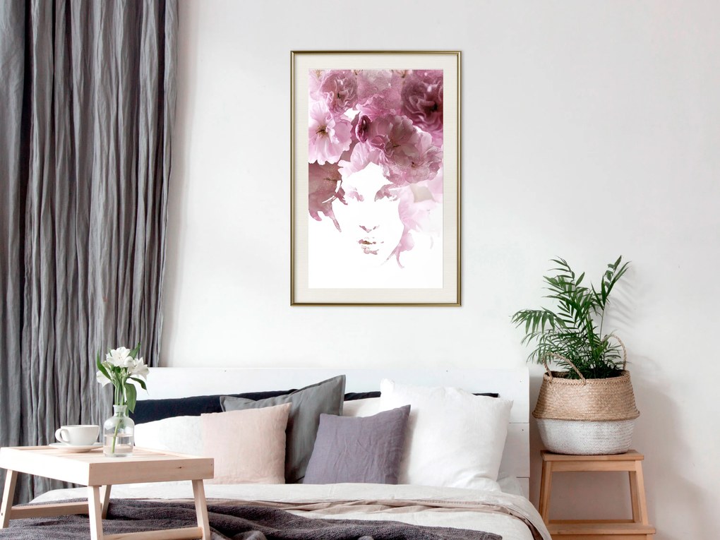 Artgeist Plagát - Flowery Look [Poster] Veľkosť: 30x45, Verzia: Zlatý rám s passe-partout