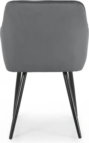 Sada šiestich jedálenských stoličiek DIAMANTE zamatové, grafitové / čierne nohy (6 ks)