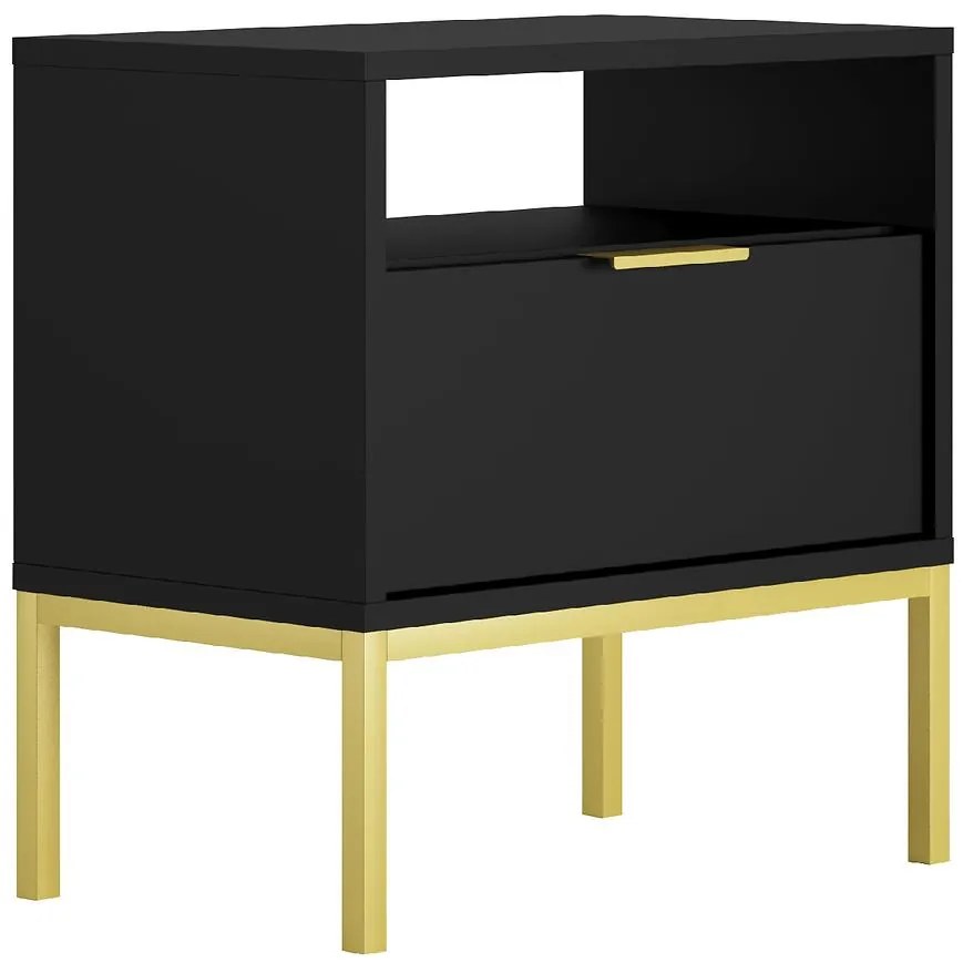 Nočný Stolík Austin Čierna/Zlatý