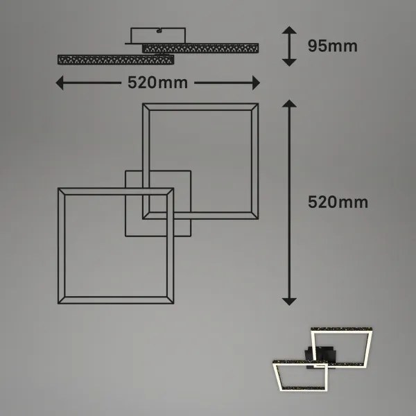 Brilo - LED Stmievateľný prisadený luster FRAME 2xLED/9W/230V