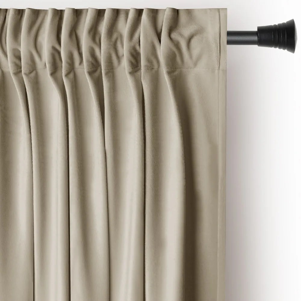 Hnedý/béžový zamatový dimout záves 140x245 cm Pleat – Restilo