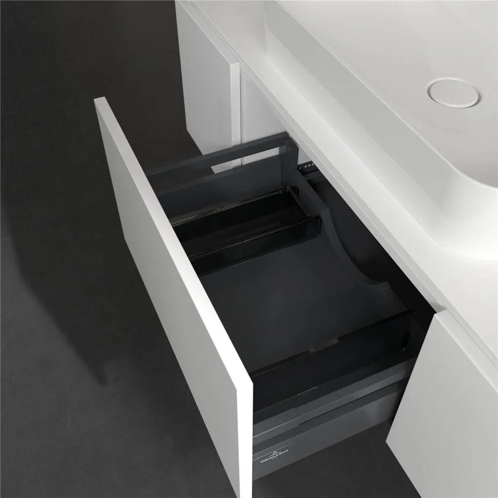 VILLEROY &amp; BOCH Legato závesná skrinka pod umývadlo na dosku (umývadlo v strede), 3 zásuvky, 1200 x 500 x 380 mm, White Matt, B75700MS