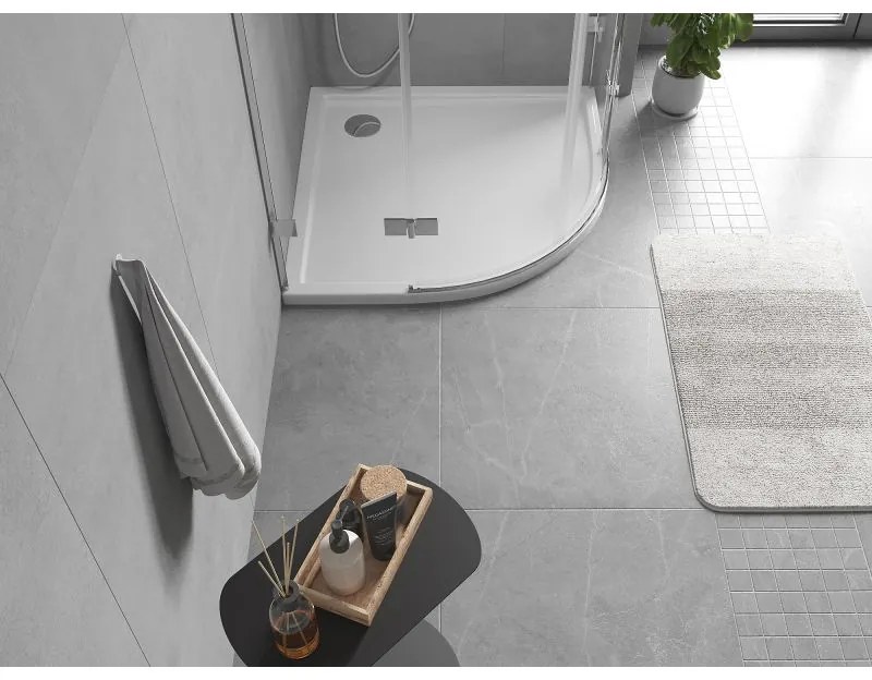 Mexen Flow, štvrťkruhová sprchová vanička slim 100 x 100 cm, biela lesklá, 46Q101010