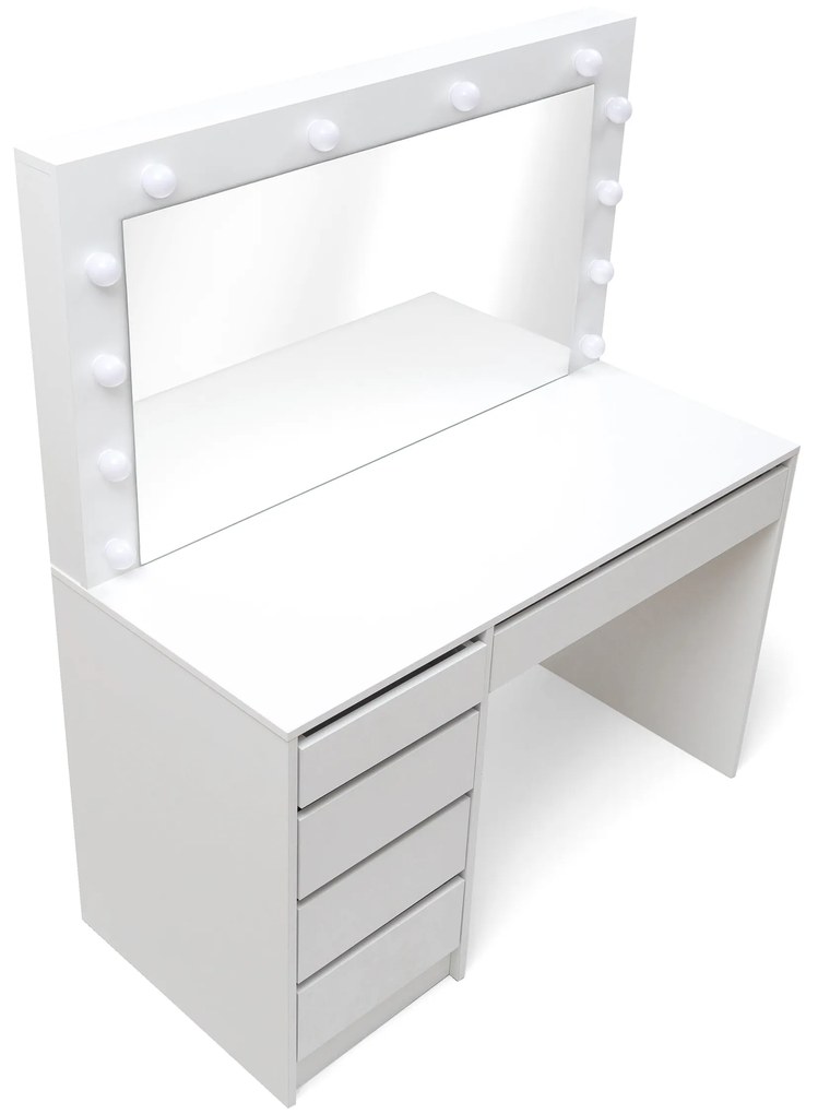 Toaletný stolík Velinio XL 120 cm - biela