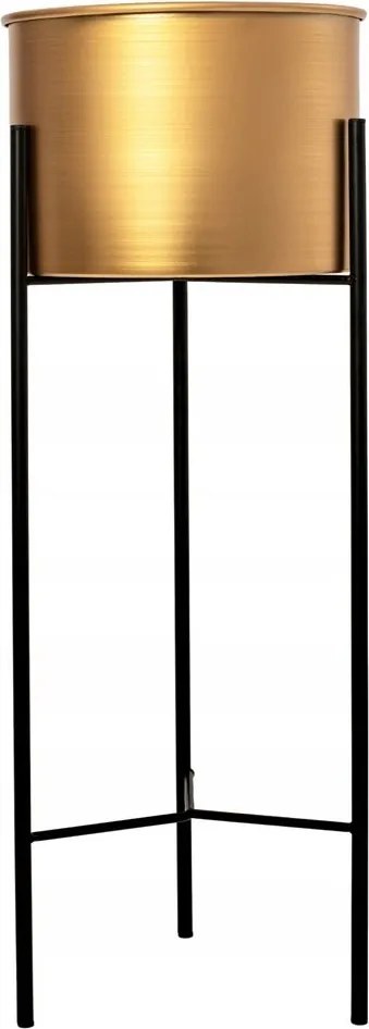 Tutumi Tutumi, kovový kvetináč na rastliny 40cm TSHP20205, čierna matná-mosadzná zlatá, HOM-09903