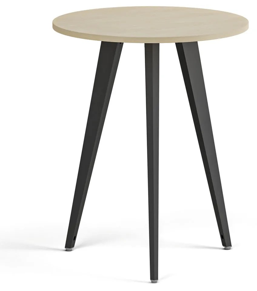 Konferenčný stôl PRIMO VIBE, priemer 60 cm, čierna podnož, breza