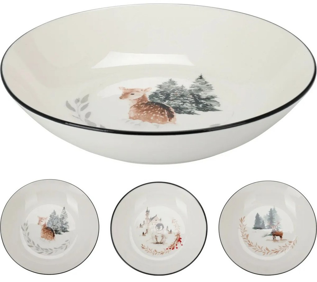 Porcelánový hlboký tanier Winter Fawn, 20 x 4,5 cm