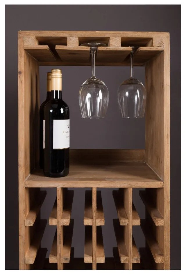 Hnedá vinotéka z jedlového dreva počet fliaš 28, 43,5x118,5 cm Claude – Dutchbone