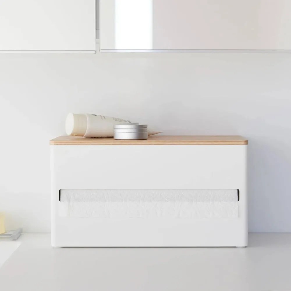 Biely kovový stojan na papierové utierky Rin – YAMAZAKI