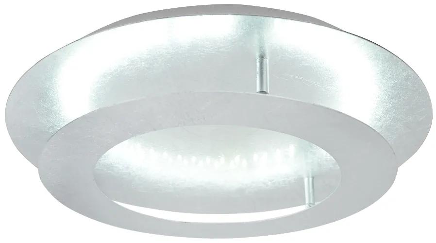CLX Moderné stropné LED osvetlenie GIOIA DEL COLLE, 18W, teplá biela, 40cm, okrúhle, strieborné