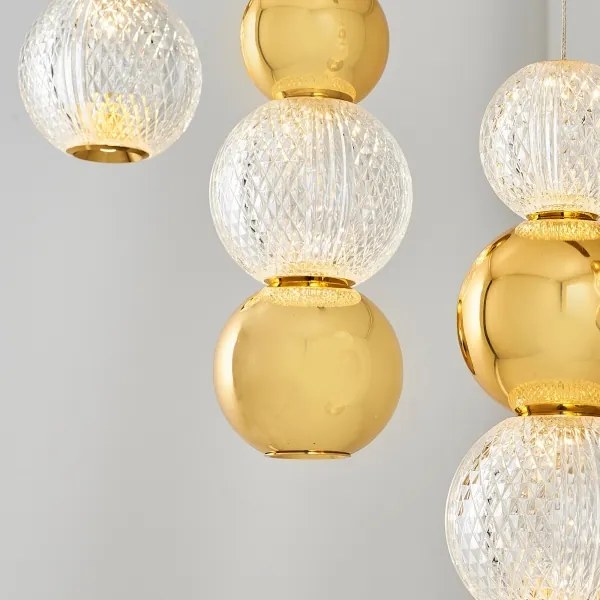 LED luster na lanku CREMONA LED/27W/230V 3000K zlatý