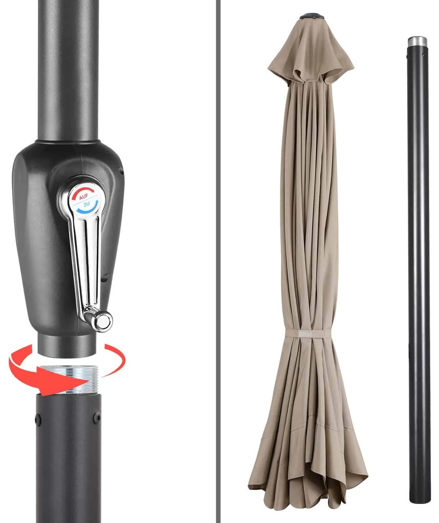 InternetovaZahrada Záhradný slnečník Maui Ø330cm - taupe