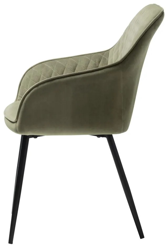 Khaki zamatová jedálenská stolička Milton – Unique Furniture