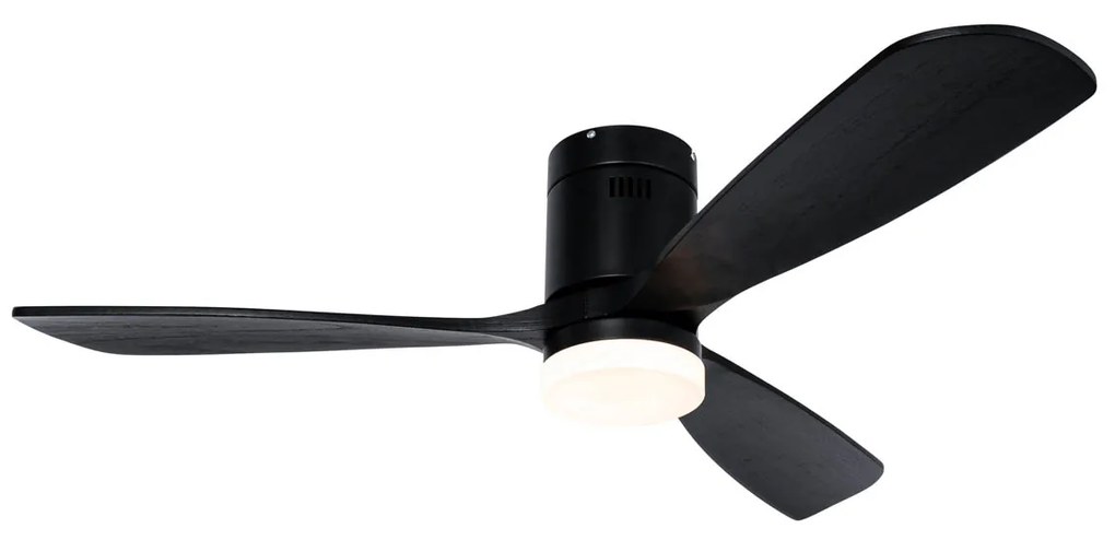 Inteligentný stropný ventilátor čierny vrátane LED s diaľkovým ovládaním - Sofia