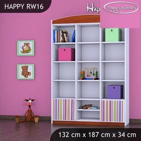 Detský úložný regál PRÚŽKY - TYP 16 - VYSOKÝ