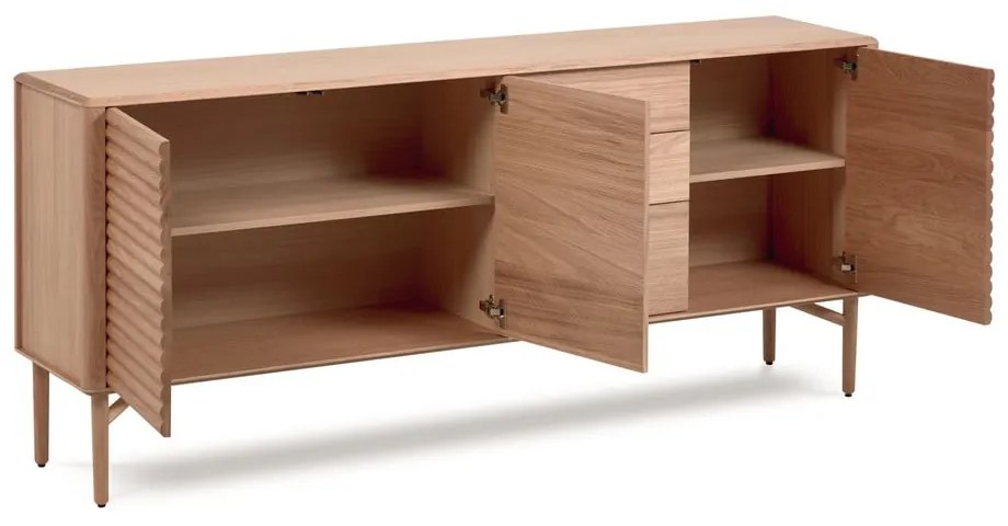Nízka komoda v dekore duba v prírodnej farbe 200x86 cm Lenon – Kave Home