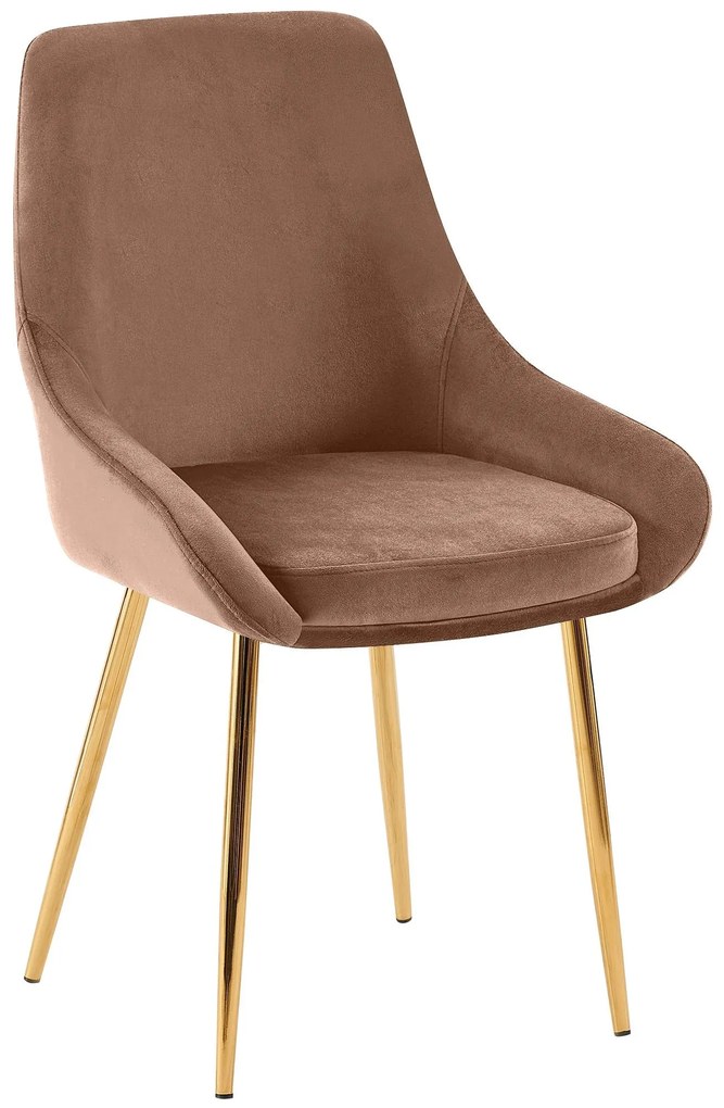 Sada 2 ks jedálenskej stoličky Elmira zamat - hnedá