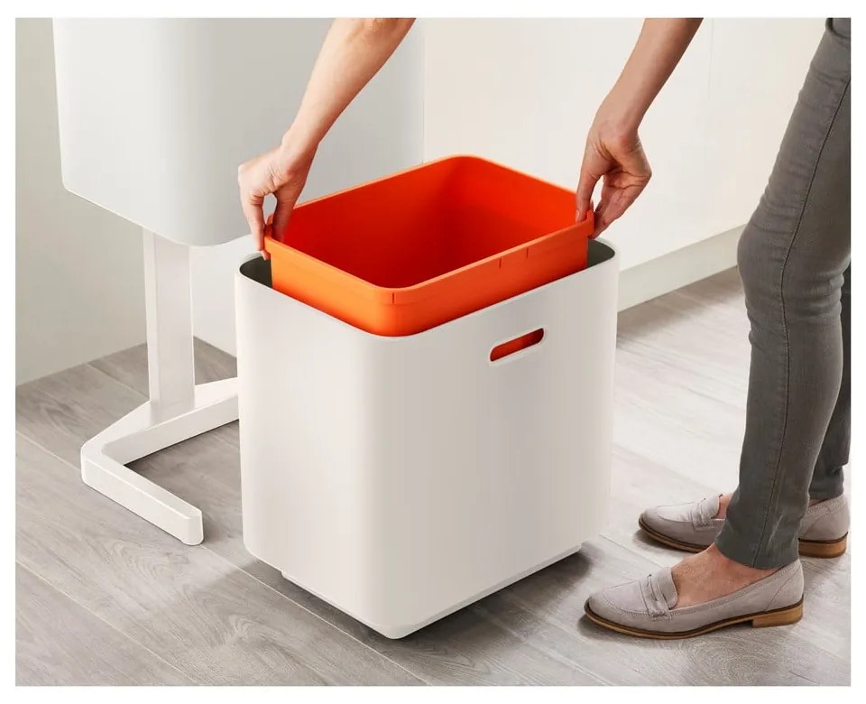 Béžový oceľový odpadkový kôš na triedený odpad 60 l Totem Max – Joseph Joseph