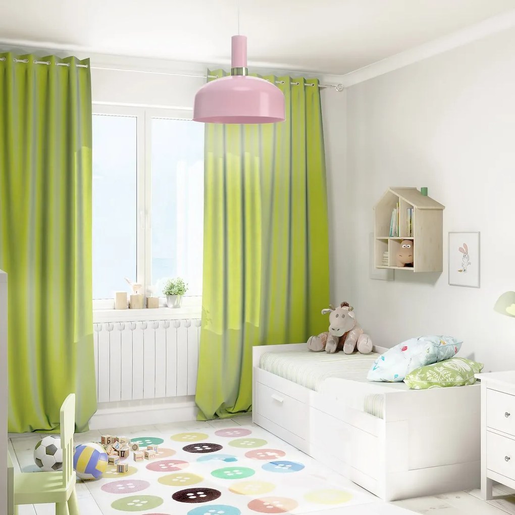 Závesné svietidlo Malmo, 1x ružové kovové tienidlo, p/g