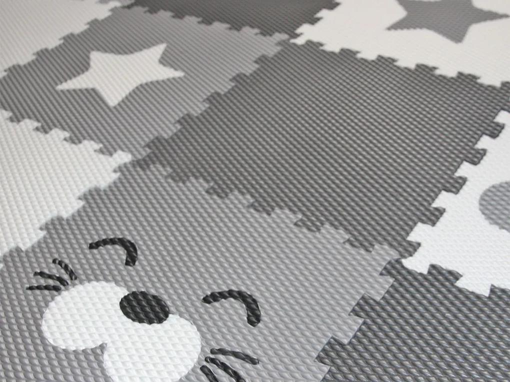Sivá penová podlaha puzzle 16 dielov JEDNOROŽEC