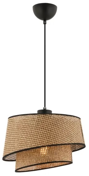 Luster na lankách BARETTE 1xE27/60W/230V hnedá/čierna