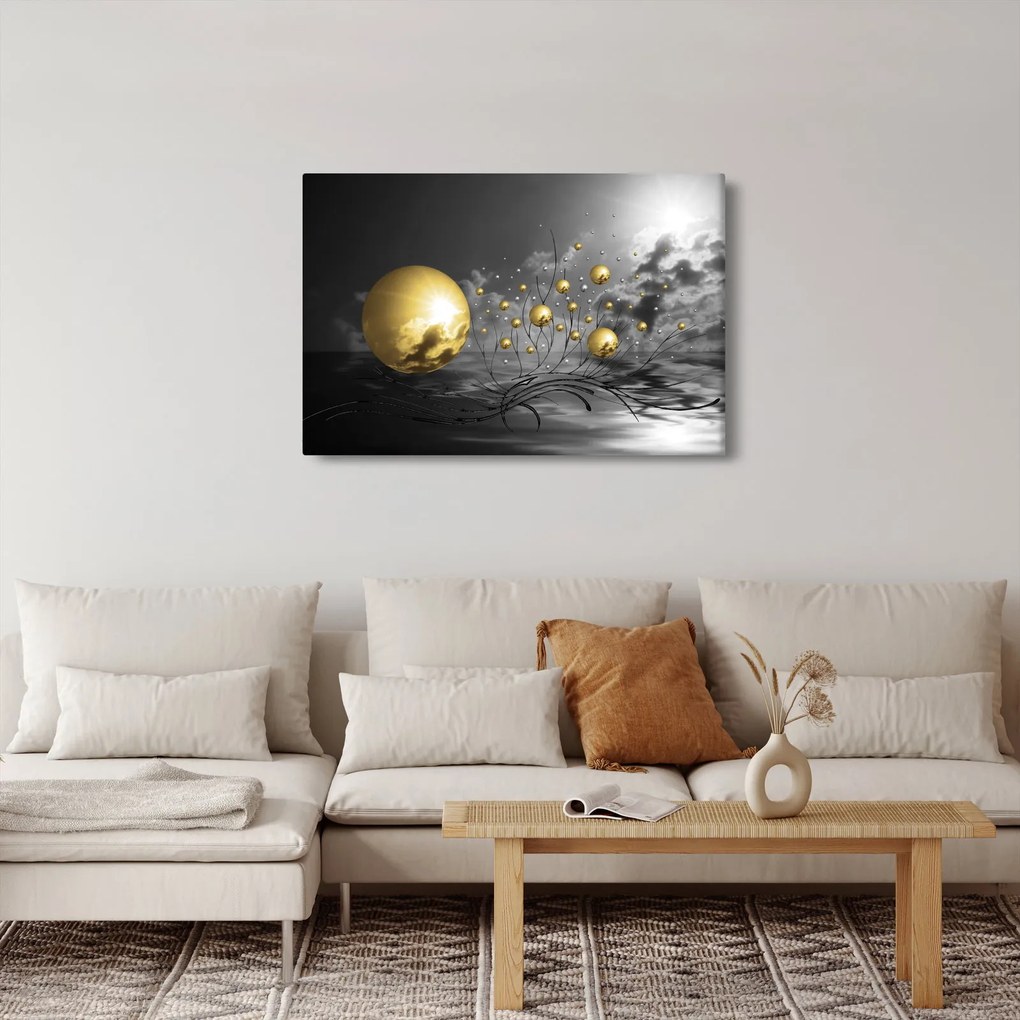 Obraz okrových gulí (90x60 cm)