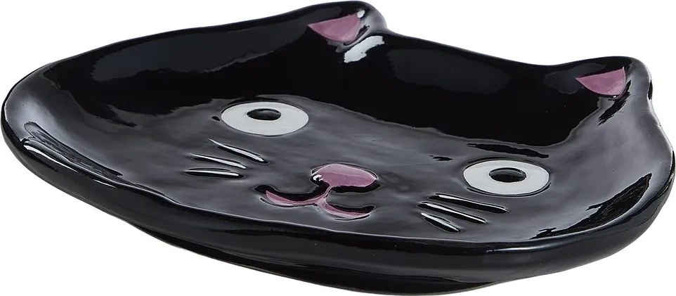 HALLOWEEN Dekoračný tanier mačka 16 cm - čierna