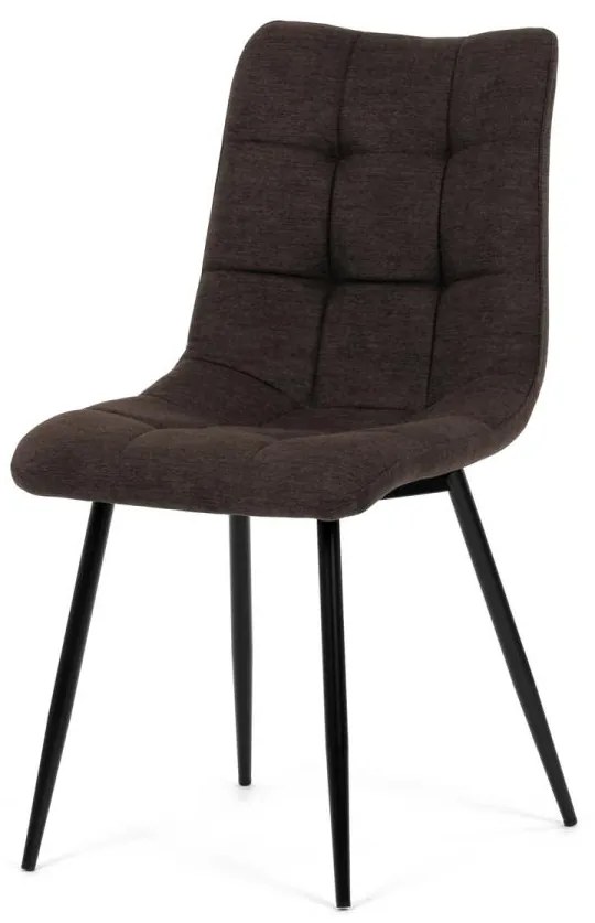 Židle jídelní DCL-L1094 BR2, hnědá látka, černý kov