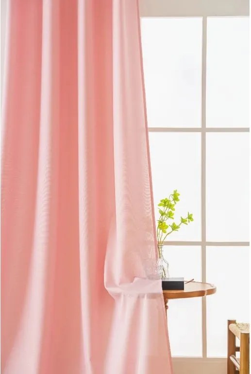Záves OXFORD LIGHT 140x250 cm, ružový Zavesenie: Kovové krúžky
