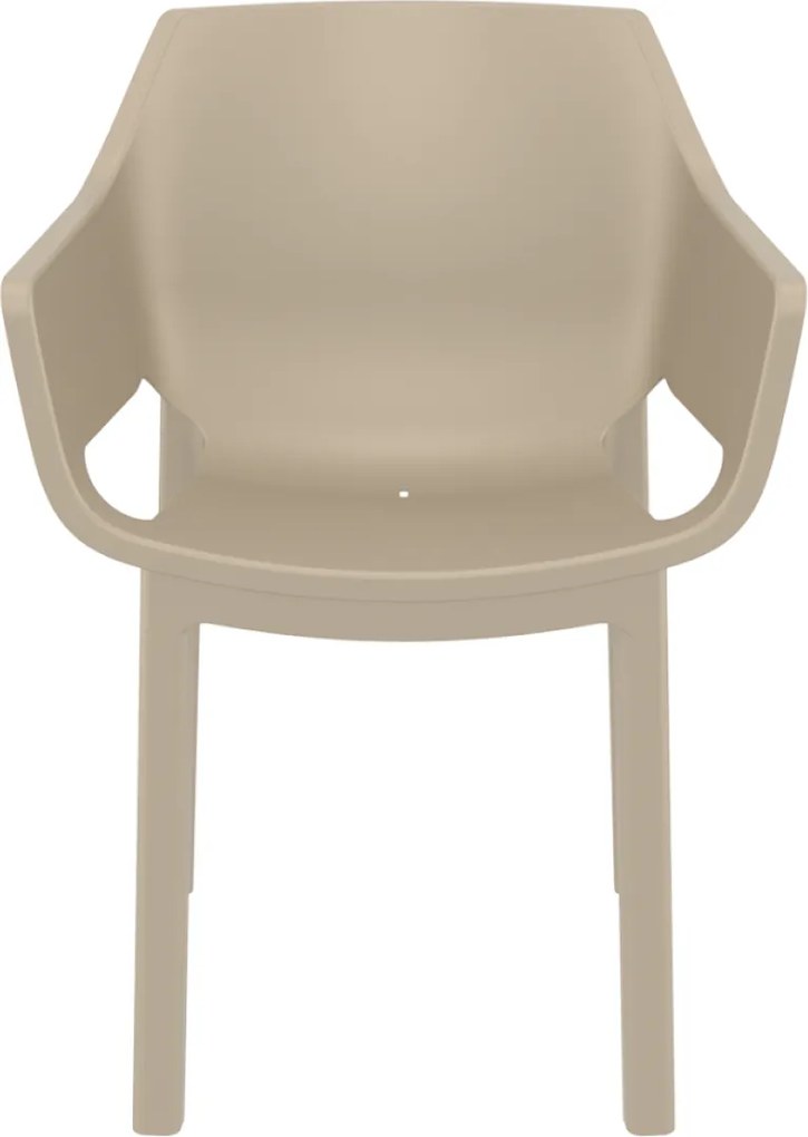 DORA záhradná stolička s podrúčkami taupe