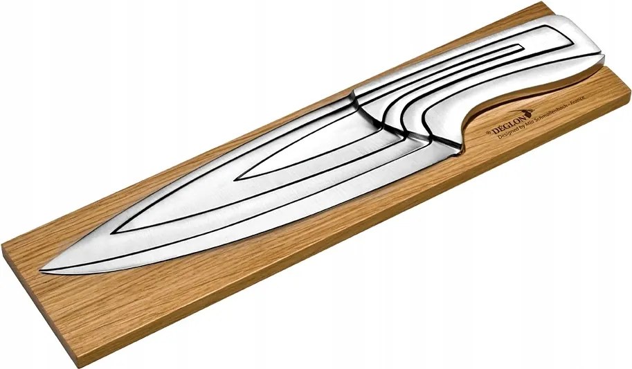 Dizajnová sada nožov na bambusovej základni Déglon Meeting, 4 ks