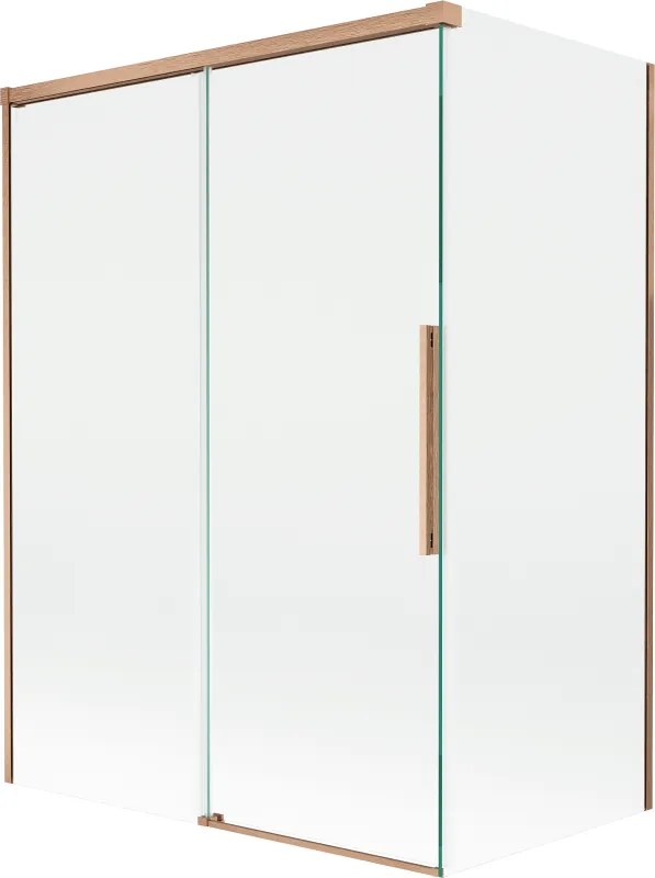 Mexen Rox, 2-krídlová posuvná vaňová zástena 120 + 70 x 150 cm, 8mm číre sklo, medený matný profil, 8C9-120-070-65-00