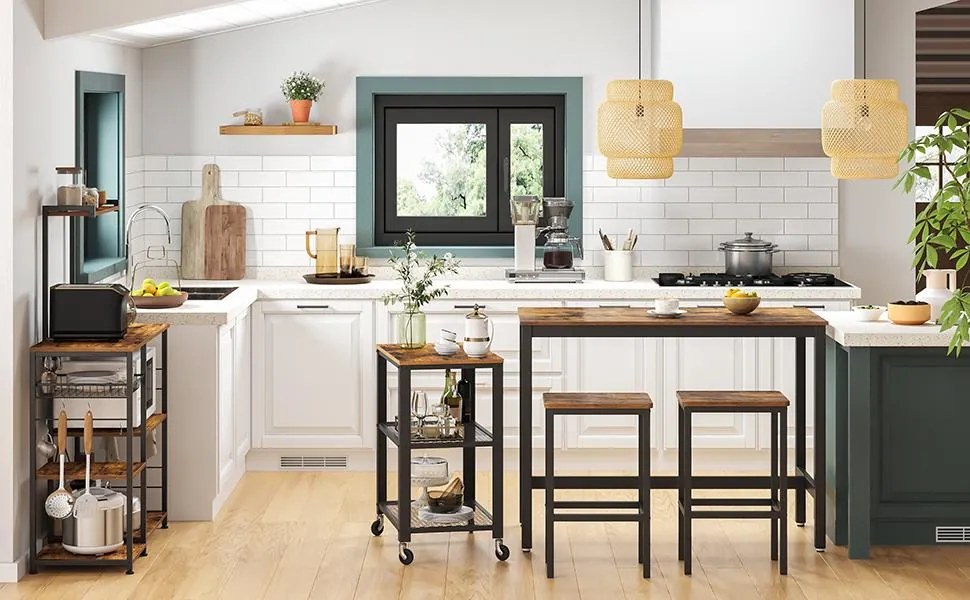 Barový set VASAGLE II čierno-hnedý