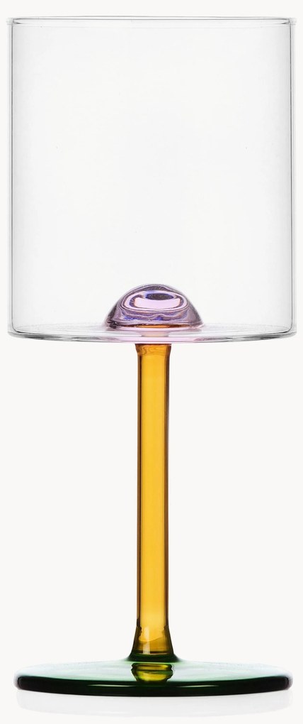 Ručne vyrobený pohár na víno z borosilikátového skla Dot