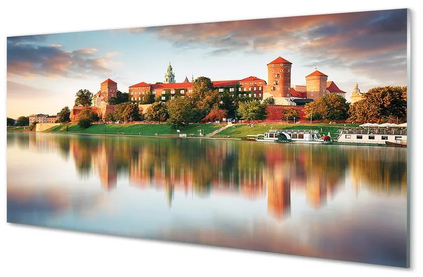 Nástenný panel  Krakow hrad rieka 120x60 cm