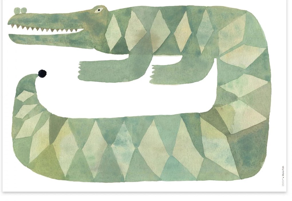 OYOY Plagát Crocodile Gustav 50x70cm