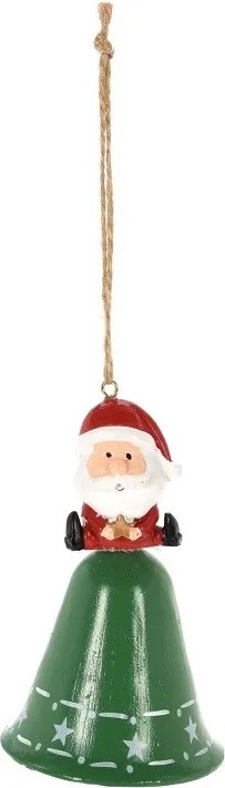 Vianočný zvonček s figúrkou Santa Clausa 10 cm